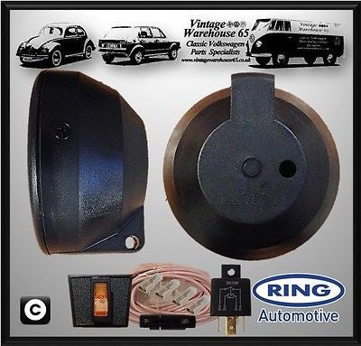 Vw Scirocco GT GTX Classic Ring 4 1/2" Driving Lights Spot Lamps Covers & Wiring