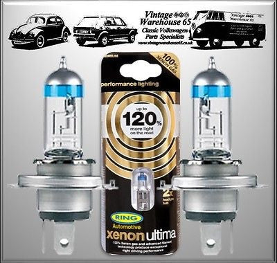 Vintage Warehouse 65 H4 Bright White Xenon Halogen Bulb Upgrade