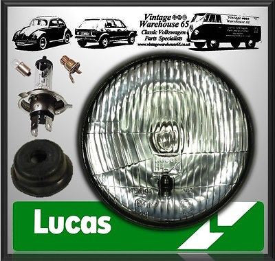Triumph BSA Norton Velocette Lucas 7" Halogen Conversion Headlight + Sidelight