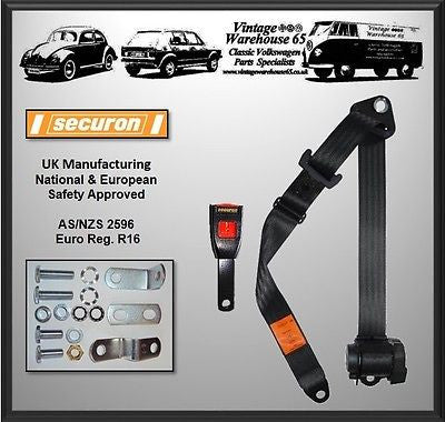 Honda Prelude Coupe Mk1 Mk2 Front 3 Point Automatic Seat Belt Kit Black