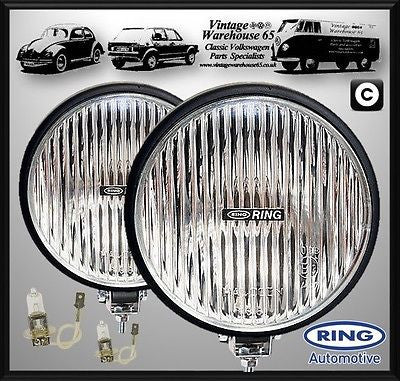 Vintage Warehouse 65 Classic 6" Rally Style 12v 55W Halogen Fog Lamps Pair