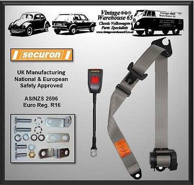 BMW 5 Series E28 1981-1988 Front Automatic Inertia (Retractable) Seat Belt Grey