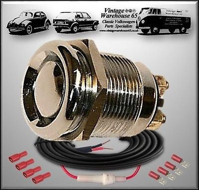 AC 428 Fastback 7.0 Hatchback 1967-74 Chrome 12v Push Button Swith & Wiring Kit