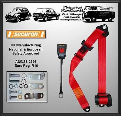 BMW 5 Series E28 1981-1988 Front Automatic Inertia (Retractable) Seat Belt Red