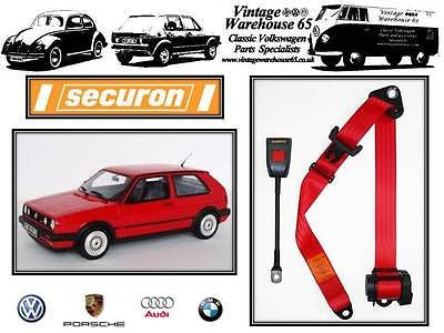 Volkswagen Golf Mk2 1.3 1.6 1.8 Gti G60 Red Front 3 Point Automatic Seatbelt 30R