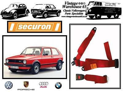 Volkswagen Golf Mk1 1.1 1.3 1.6 1.8 Gti Red Rear Static 3 point Seatbelt 200