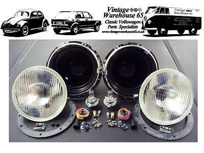 MG MGB ZB Midget 7" Sealed Beam Halogen Conversion Headlight Kit With Bulbs #