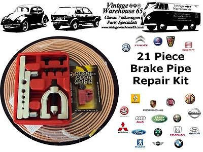 Audi 80,90,100,A3,A4,A6 Quattro 21 Piece Diy Brake Pipe Flare Repair Kit 25ft