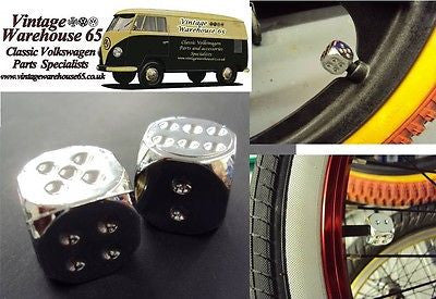 Old School Bmx 1980's Style Chrome Dice Valve Caps