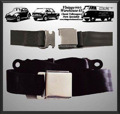 Ferrari 208 308 Dino Single Chrome Buckle Adjustable Lapbelt Black