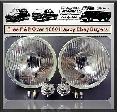 Classic Mini Headlight Lamp Halogen Conversion Kit 7" Sealed Beam Wipac Lucas 1