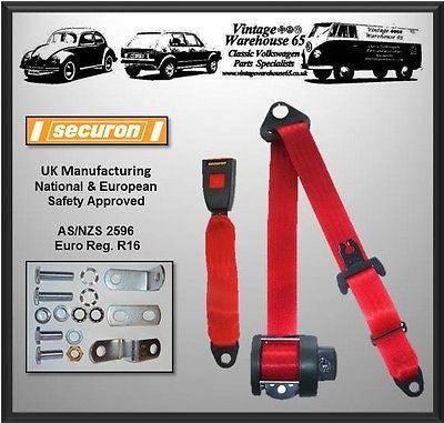 Volkswagen Transporter T3 T25 Full Set Front & Rear Red Automatic Seat Belt Kit