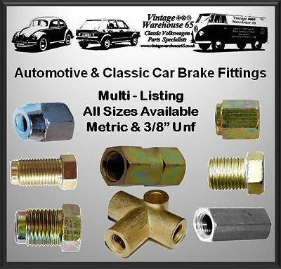 Copper Brake Pipe Ends Unions Fittings All Sizes For Cars Metric & 3/8" Unf
