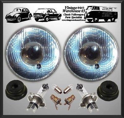 Morris Minor Classic Flat 7" Sealed Beam Halogen Conversion Headlight Kit