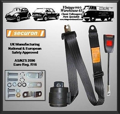 Volkswagen Karmann Ghia Type 3 1500 Coupe Front 3 Point Automatic Seatbelt Kit